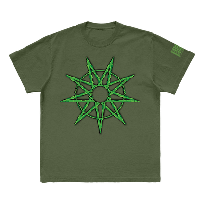 9 Point Star Military Green T-Shirt