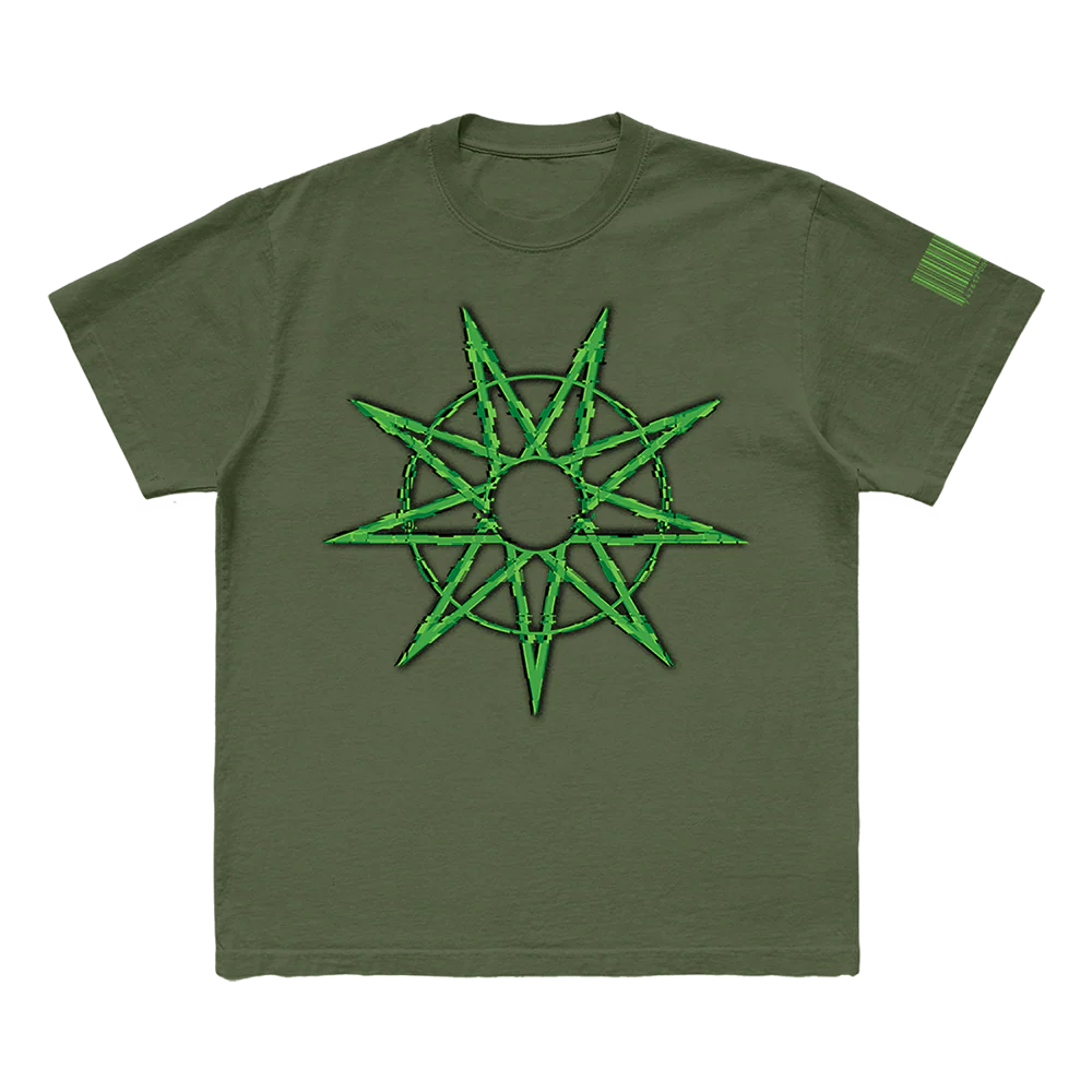 Slipknot - 9 Star Military Green T-Shirt