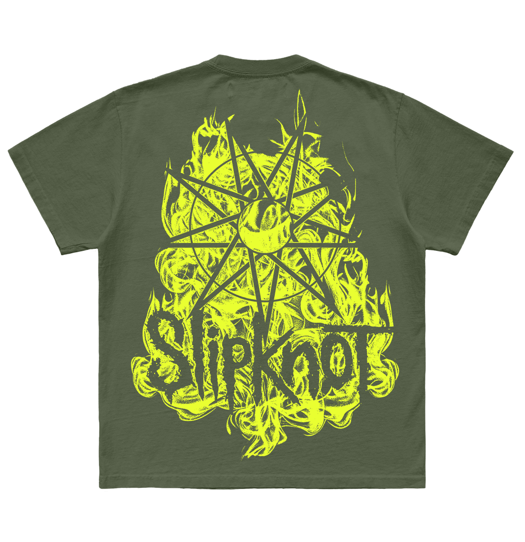 Flamed Tribal S T-Shirt (Military Green)