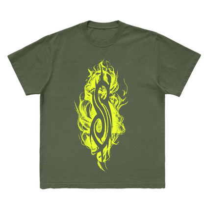 Flamed Tribal S T-Shirt (Military Green)