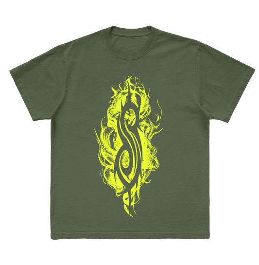 Flamed Tribal S T-Shirt (Military Green)